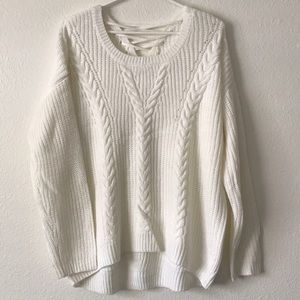 Hi-Lo “Laced up” Knit Sweater
